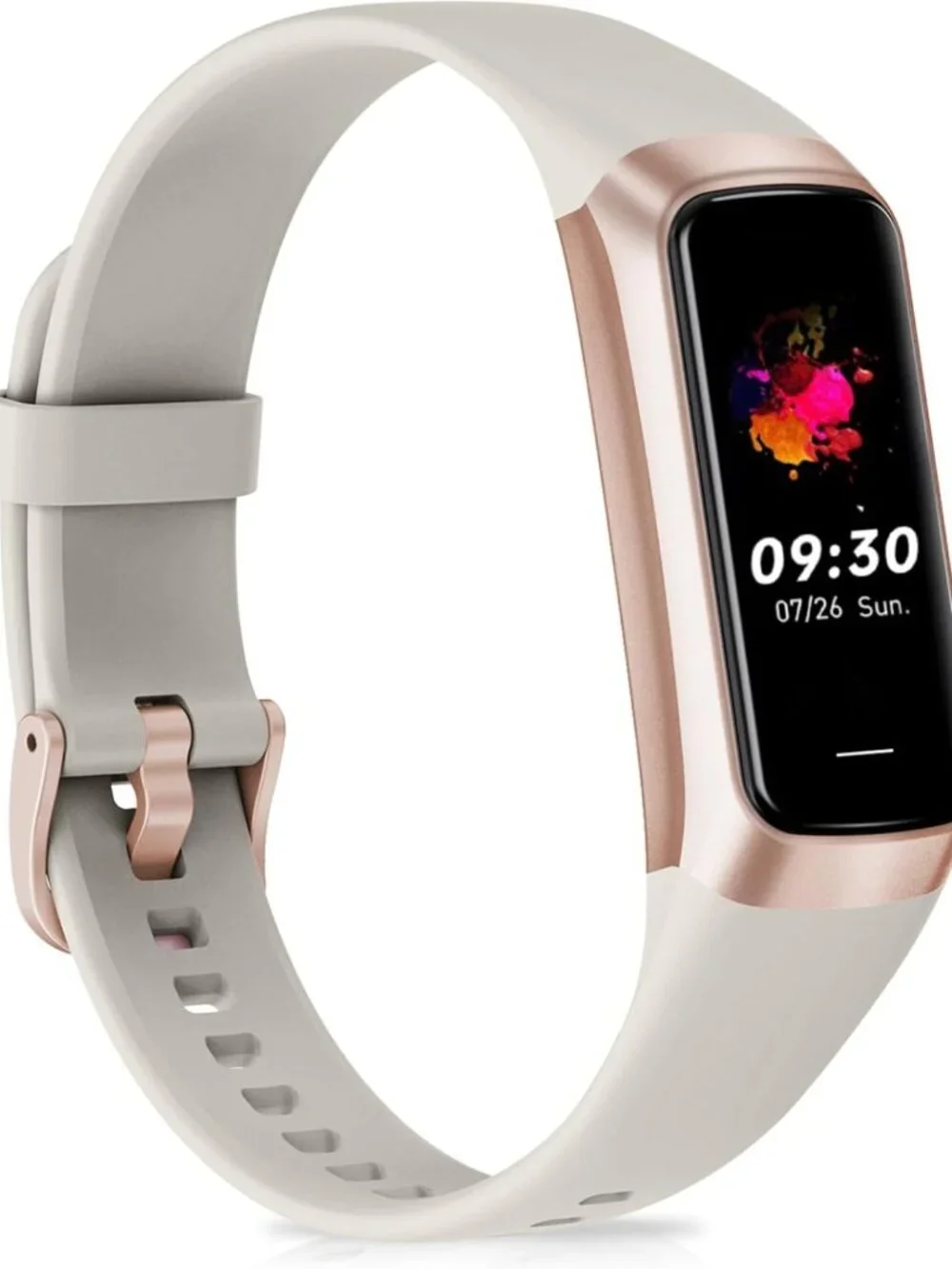 24/7 Heart Rate & Blood Pressure Fitness Tracker, AMOLED Touch Screen Smart